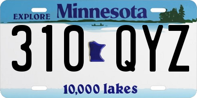 MN license plate 310QYZ