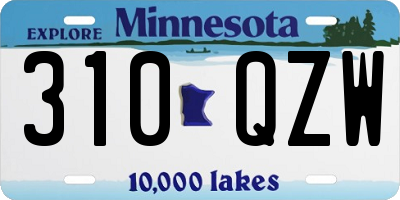 MN license plate 310QZW