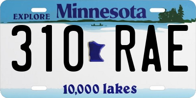 MN license plate 310RAE