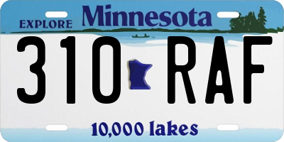 MN license plate 310RAF