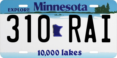 MN license plate 310RAI