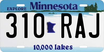 MN license plate 310RAJ