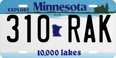 MN license plate 310RAK