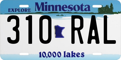MN license plate 310RAL