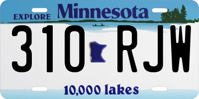 MN license plate 310RJW