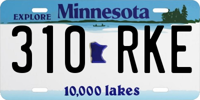MN license plate 310RKE