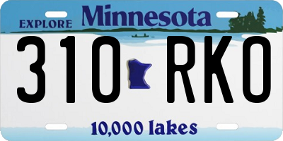 MN license plate 310RKO