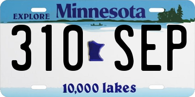 MN license plate 310SEP