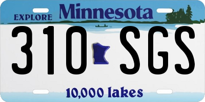 MN license plate 310SGS