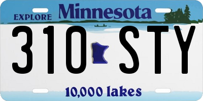 MN license plate 310STY