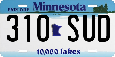 MN license plate 310SUD