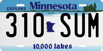 MN license plate 310SUM