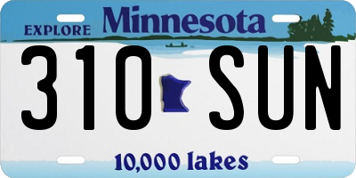 MN license plate 310SUN