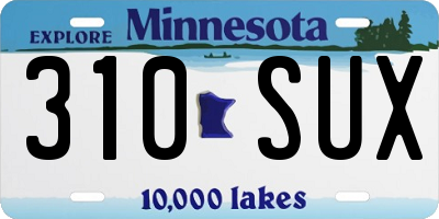 MN license plate 310SUX