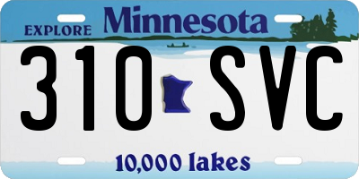 MN license plate 310SVC