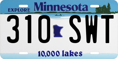 MN license plate 310SWT