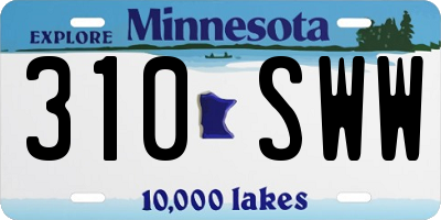 MN license plate 310SWW