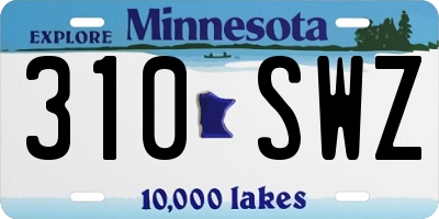 MN license plate 310SWZ
