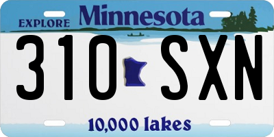 MN license plate 310SXN