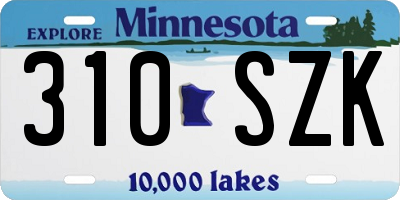 MN license plate 310SZK