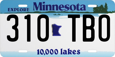 MN license plate 310TBO