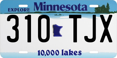 MN license plate 310TJX
