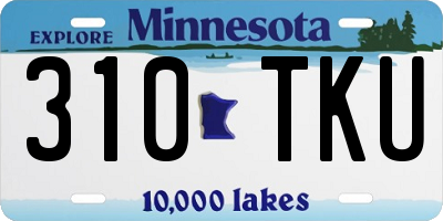 MN license plate 310TKU