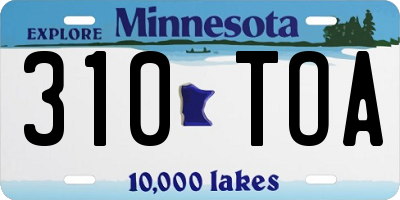MN license plate 310TOA