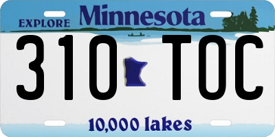 MN license plate 310TOC