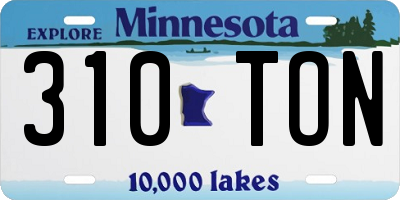 MN license plate 310TON