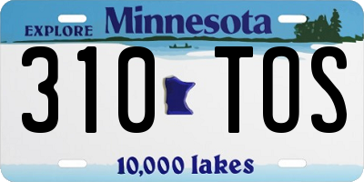 MN license plate 310TOS