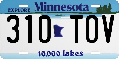 MN license plate 310TOV