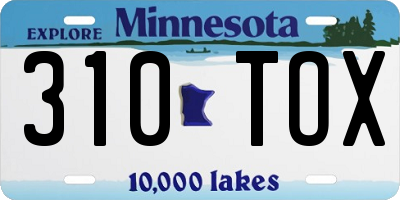 MN license plate 310TOX