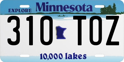 MN license plate 310TOZ