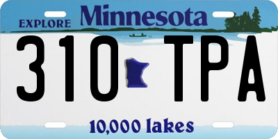 MN license plate 310TPA