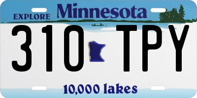 MN license plate 310TPY