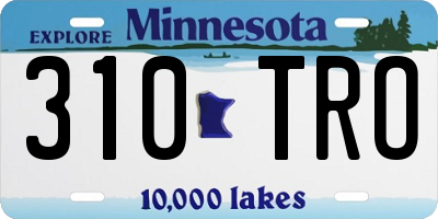 MN license plate 310TRO