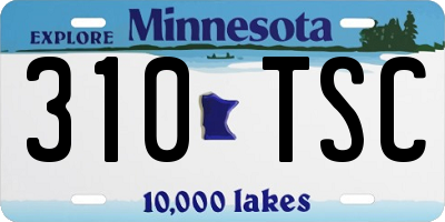 MN license plate 310TSC