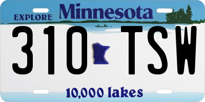 MN license plate 310TSW