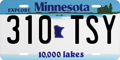 MN license plate 310TSY