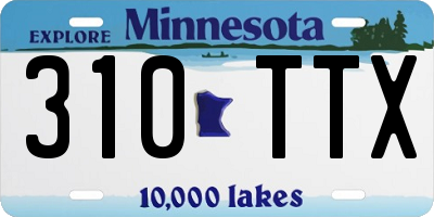 MN license plate 310TTX