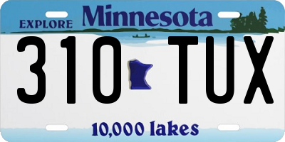 MN license plate 310TUX
