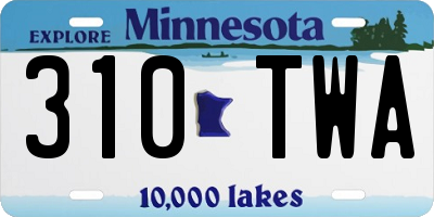 MN license plate 310TWA