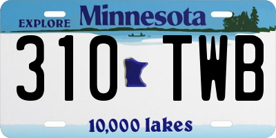 MN license plate 310TWB