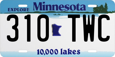 MN license plate 310TWC