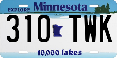 MN license plate 310TWK