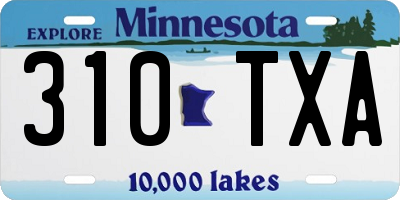 MN license plate 310TXA