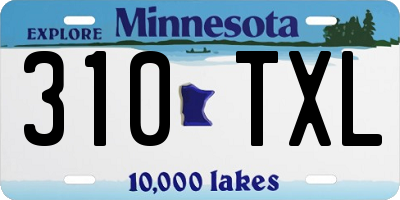 MN license plate 310TXL