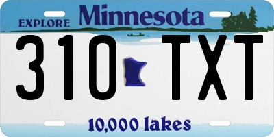 MN license plate 310TXT