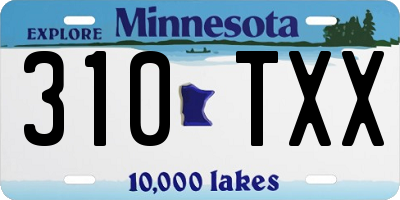 MN license plate 310TXX